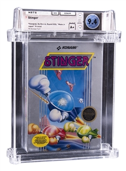 1987 NES Nintendo (USA) "Stinger" Hangtab Sealed Video Game - WATA 9.4/A+